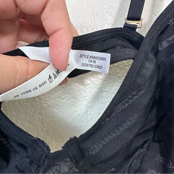 Women’s Madewell Sheer Stripe Underwire Bra In True Black - Picture 5 of 10